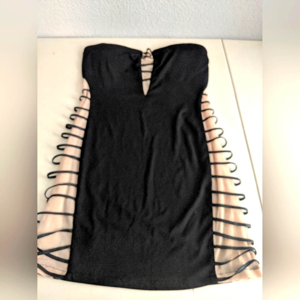 Women's Fashion Strapless Black Mini Dress Summer Party Club Wear Sexy